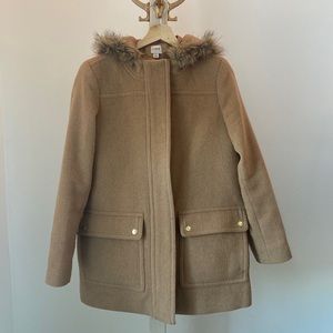 jcrew factory camel winter coat
